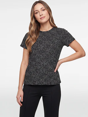 Polera Lunares Mujer Negro