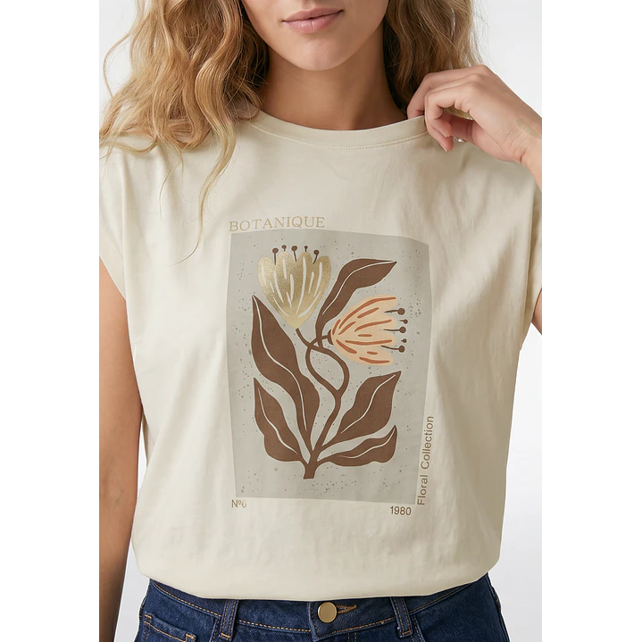 Polera Arte Mujer Beige 2