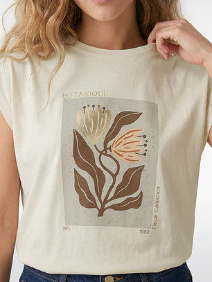 Polera Arte Mujer Beige