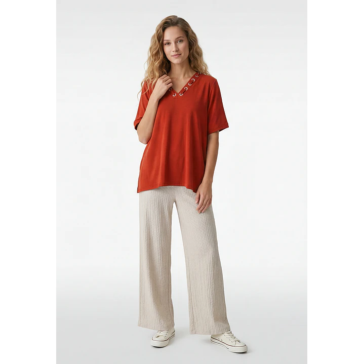 Polera Escote Mujer Café 4