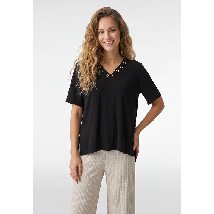 Polera Escote Mujer Negro 1