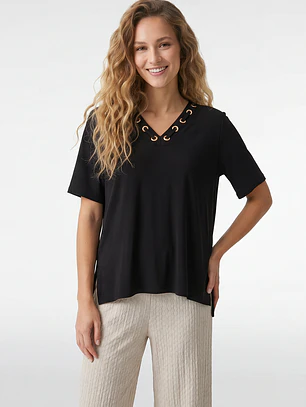 Polera Escote Mujer Negro