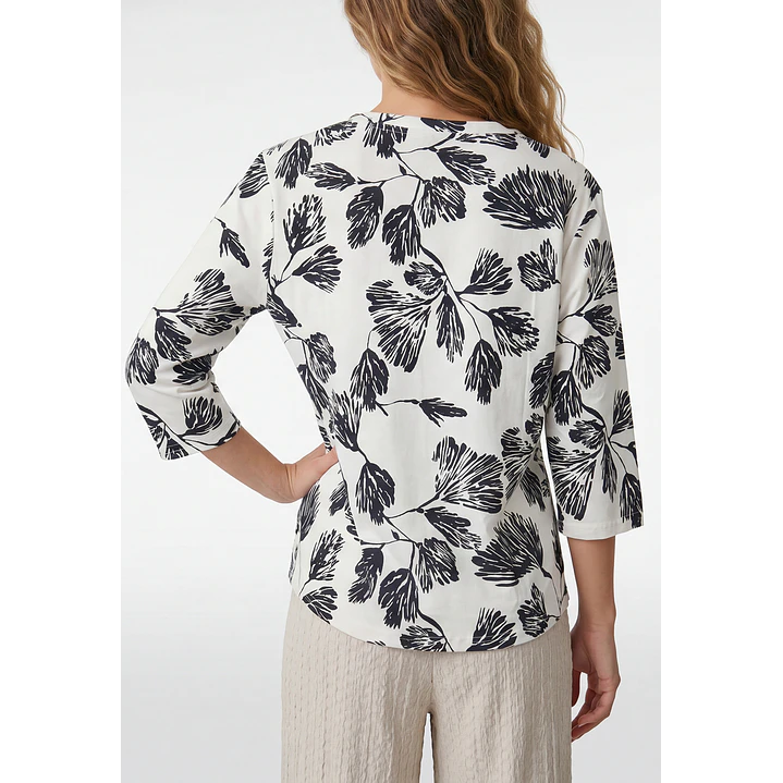 Polera Flor Mujer Manga 3/4 Crudo 3
