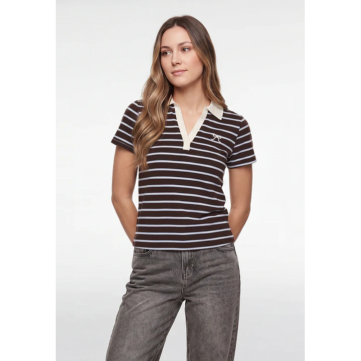 Polera Polo Mujer Café 1