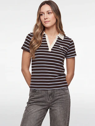 Polera Polo Mujer Café