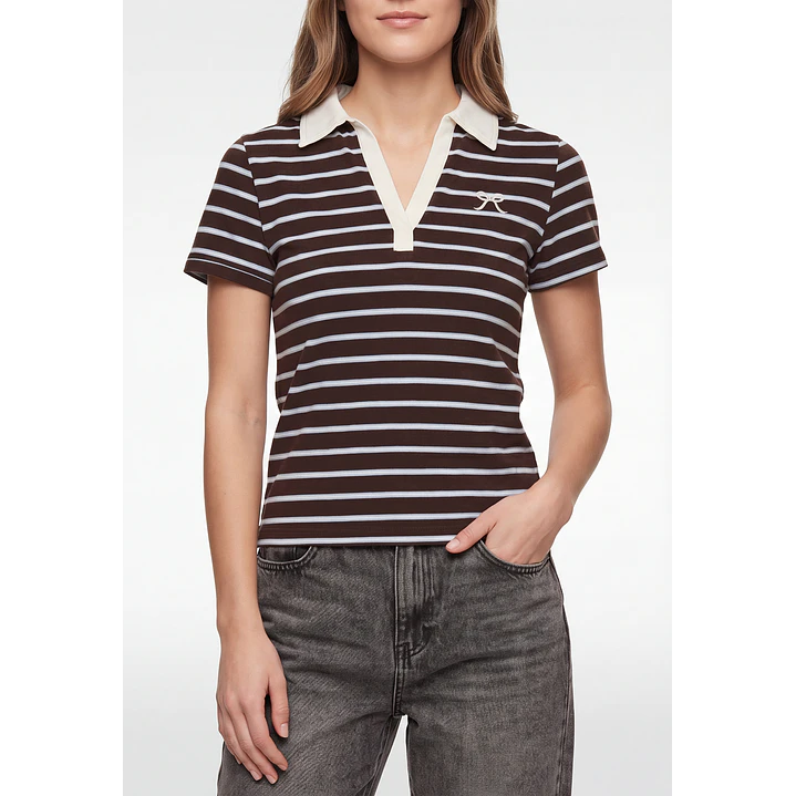 Polera Polo Mujer Café 2