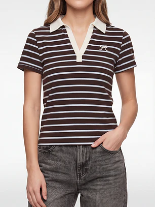 Polera Polo Mujer Café