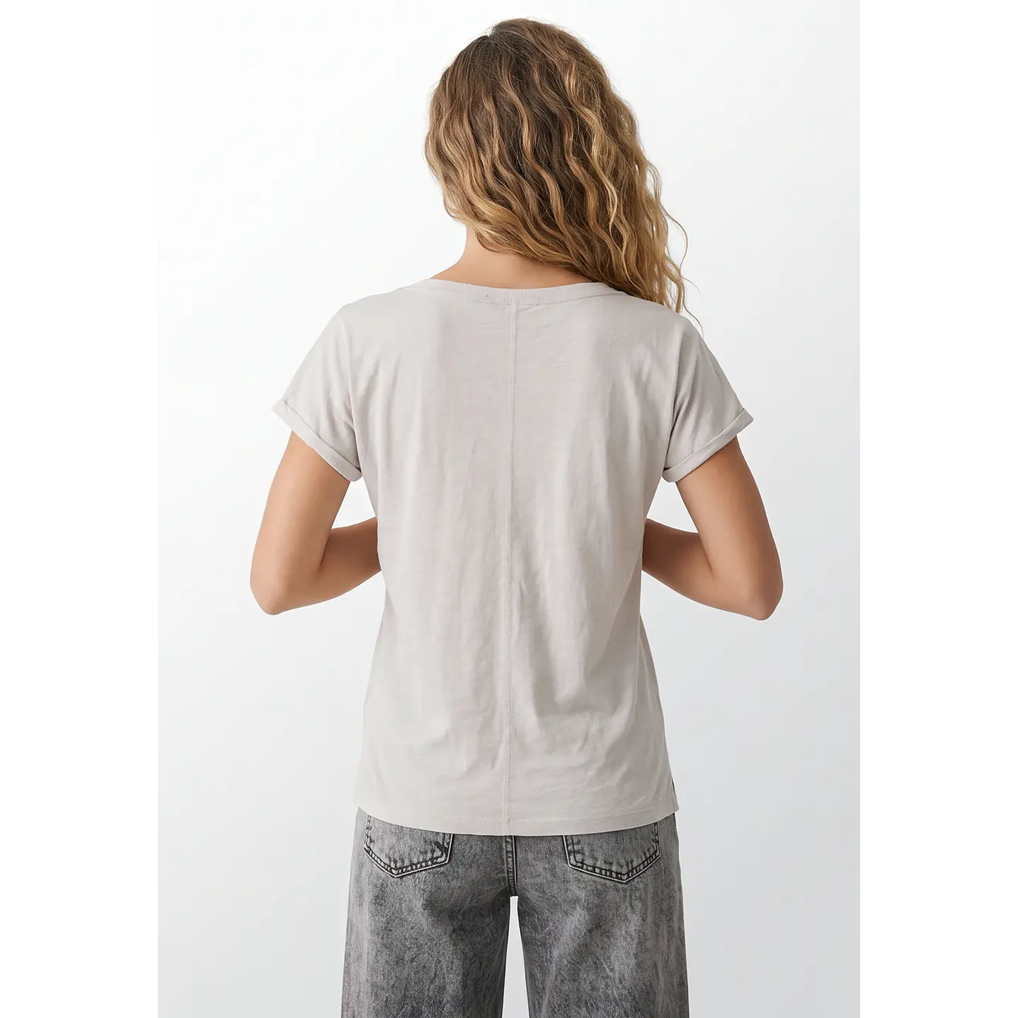 Polera Flor Mujer Beige 3