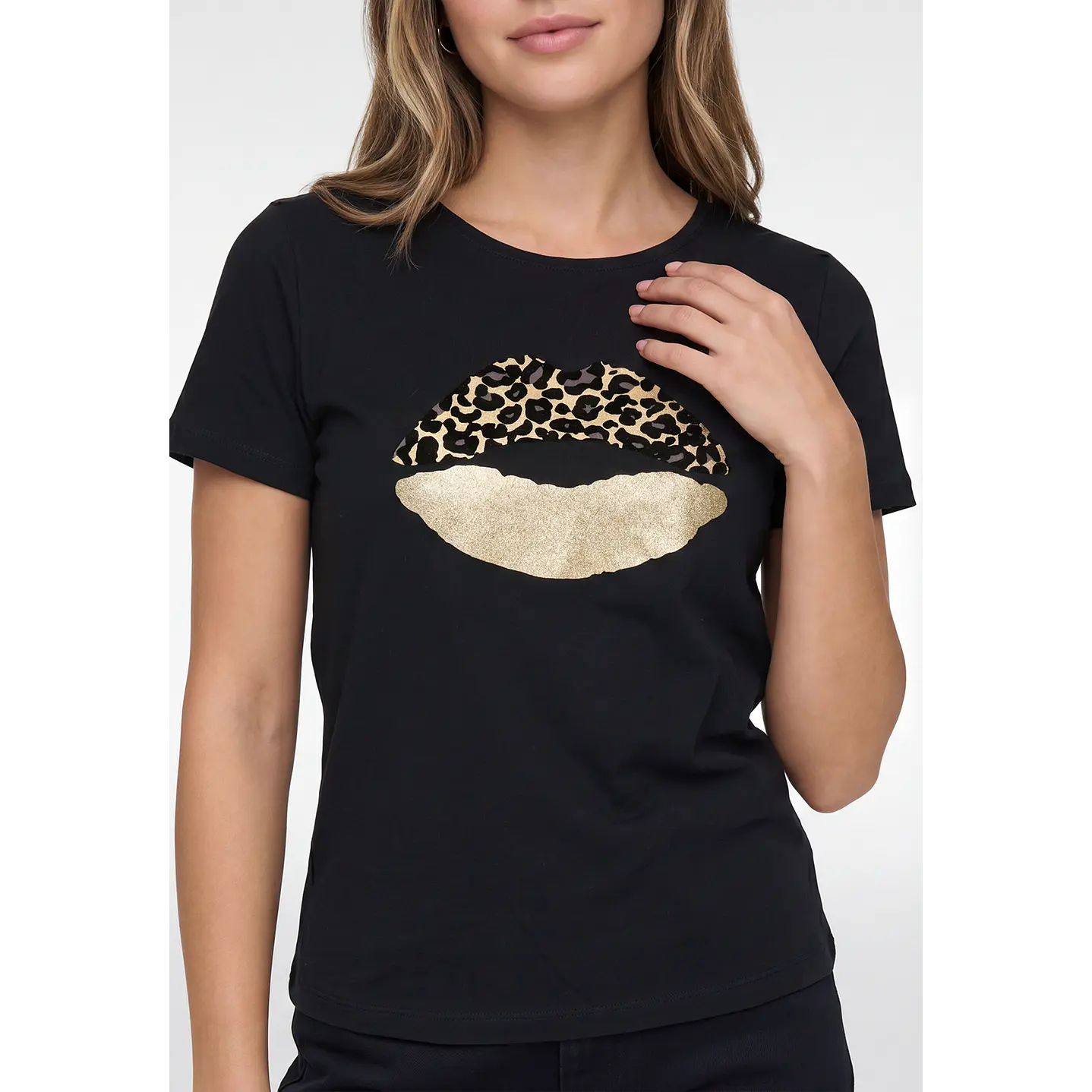 Polera Boca Mujer Negro 2