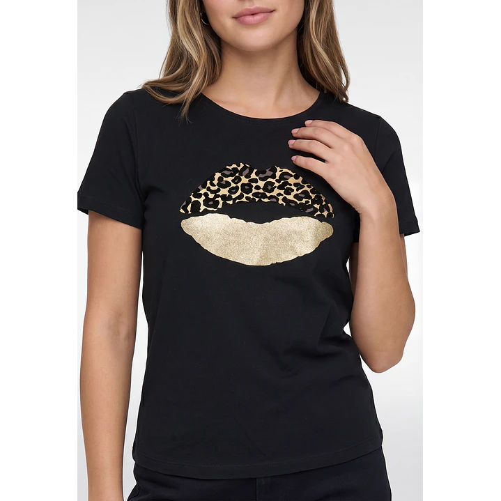 Polera Boca Mujer Negro 2