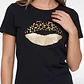 Polera Boca Mujer Negro - Miniatura 2
