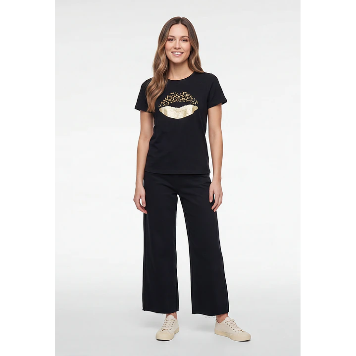 Polera Boca Mujer Negro 4
