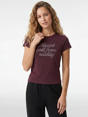 Polera Strass Mujer Burdeo