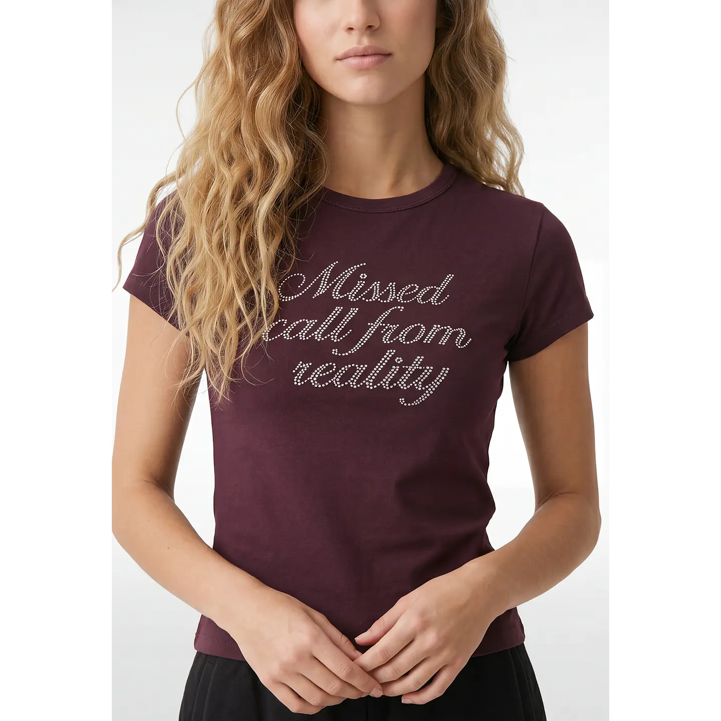 Polera Strass Mujer Burdeo 2