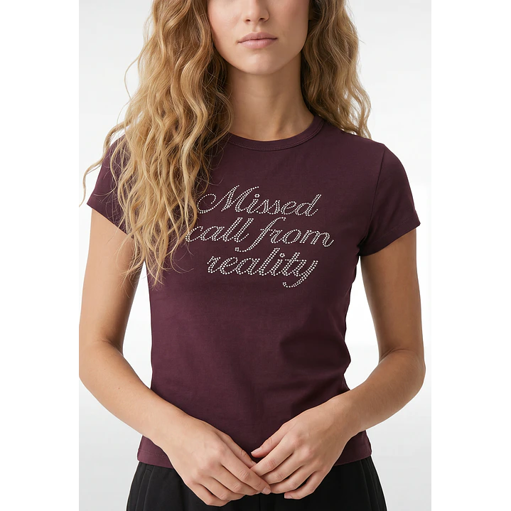 Polera Strass Mujer Burdeo 2