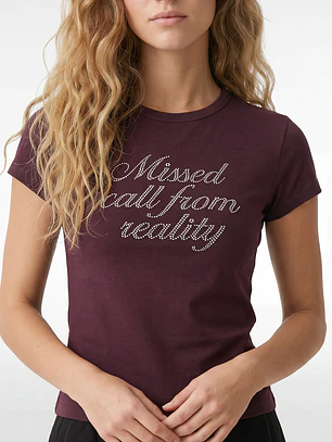 Polera Strass Mujer Burdeo