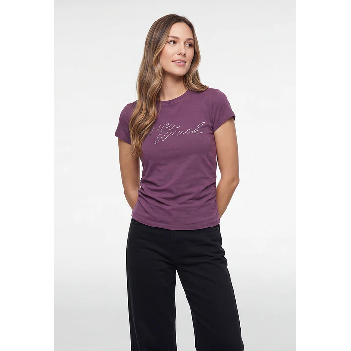 Polera Recogido Lateral Mujer Morado 1