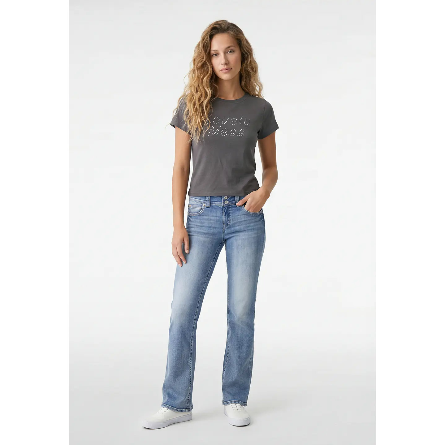 Polera Tachas Mujer Gris 4