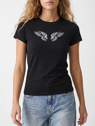 Polera Alas Mujer Negro