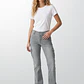 Jeans Tiro Bajo Flare Mujer Gris - Miniatura 4