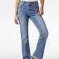 Jeans Tiro Bajo Flare Mujer Azul - Miniatura 1