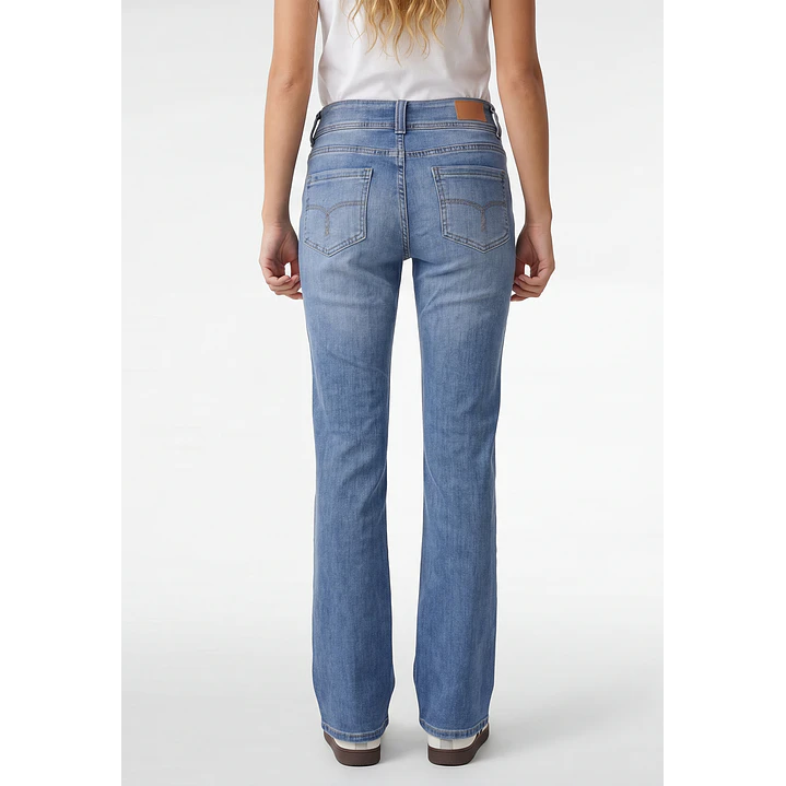 Jeans Tiro Bajo Flare Mujer Azul 2