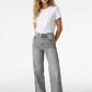 Jeans Tiro Bajo Baggy Mujer Gris - Miniatura 3