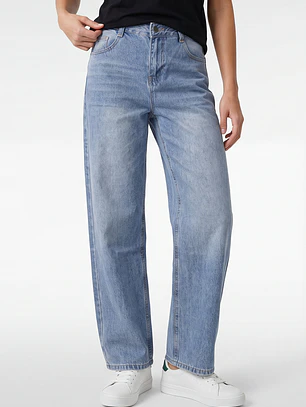 Jeans Baggy Mujer Azul