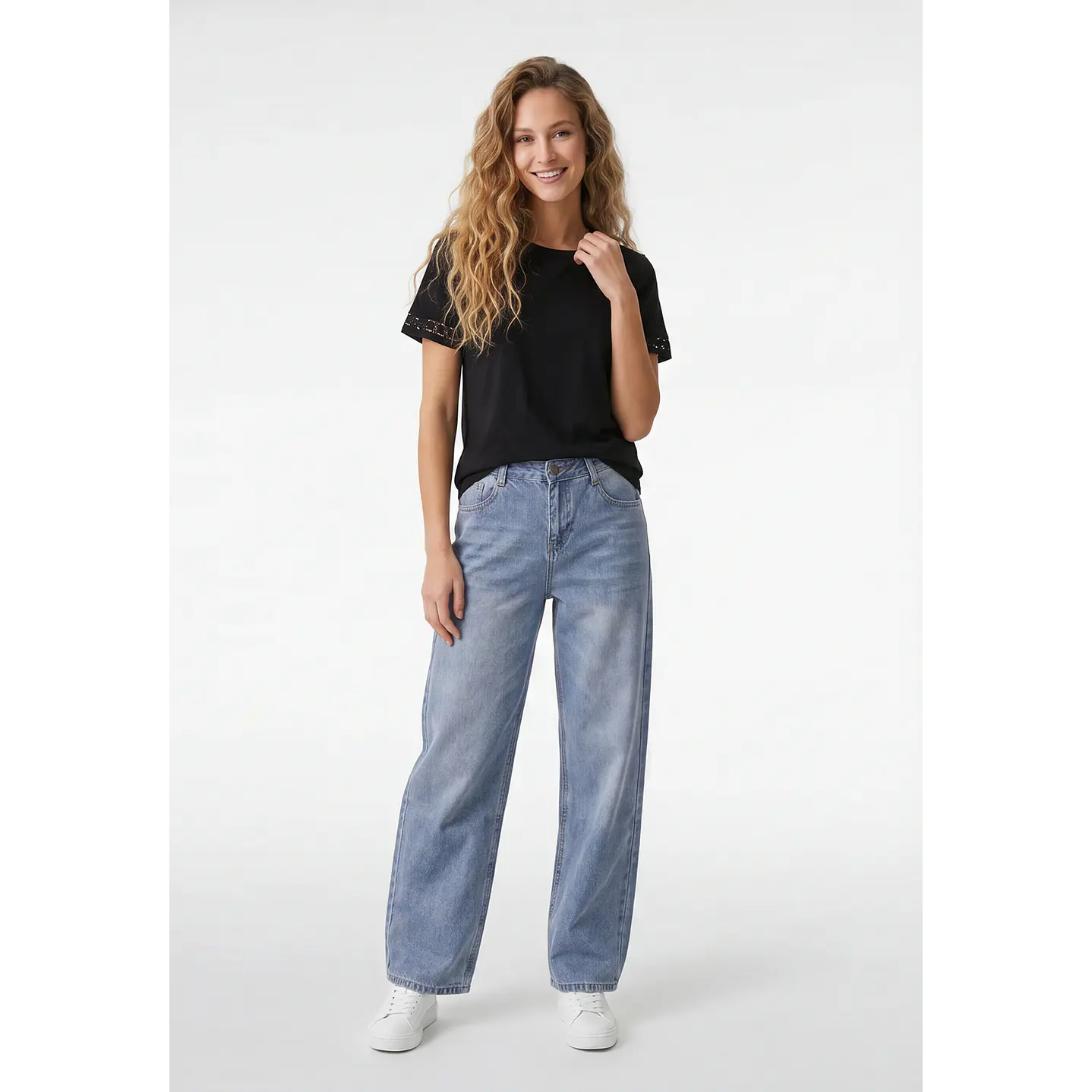 Jeans Baggy Mujer Azul 4