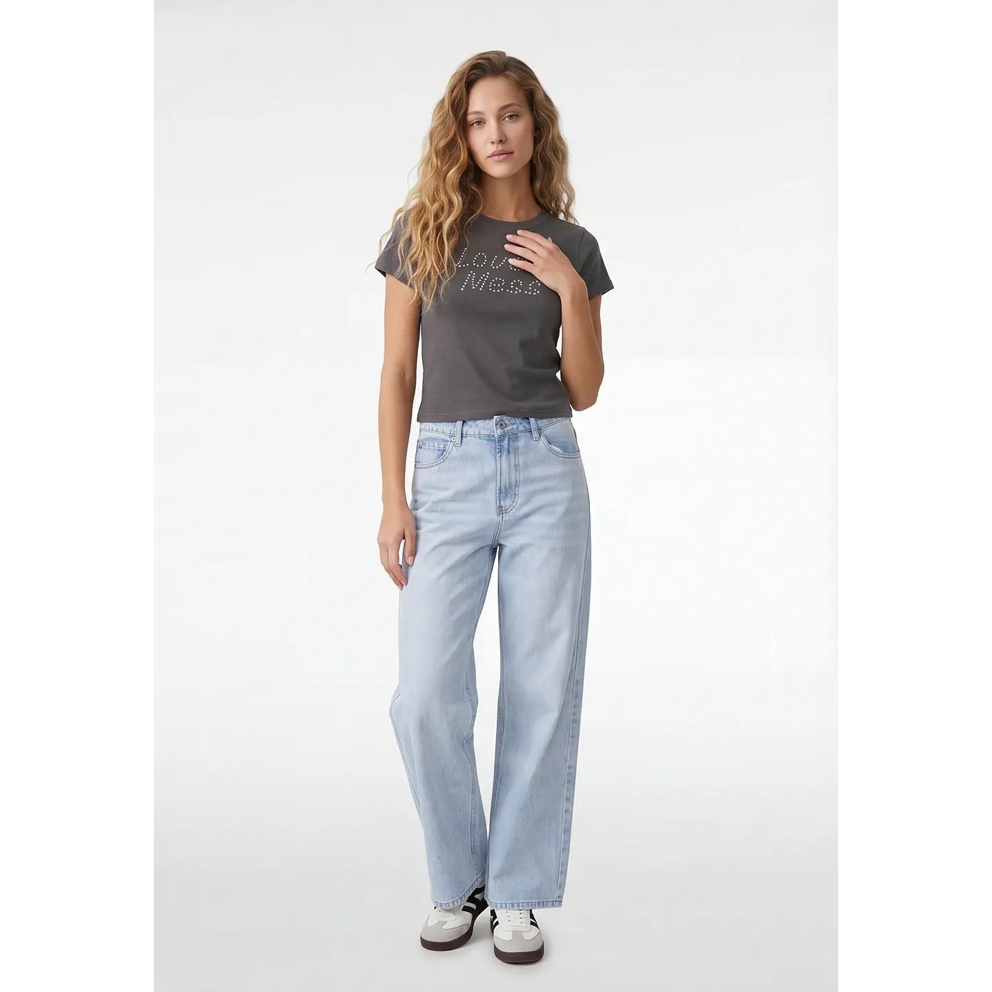 Jeans Wide Leg Mujer Celeste 2