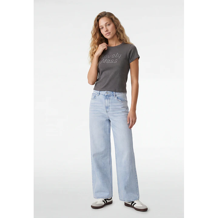 Jeans Wide Leg Mujer Celeste 4