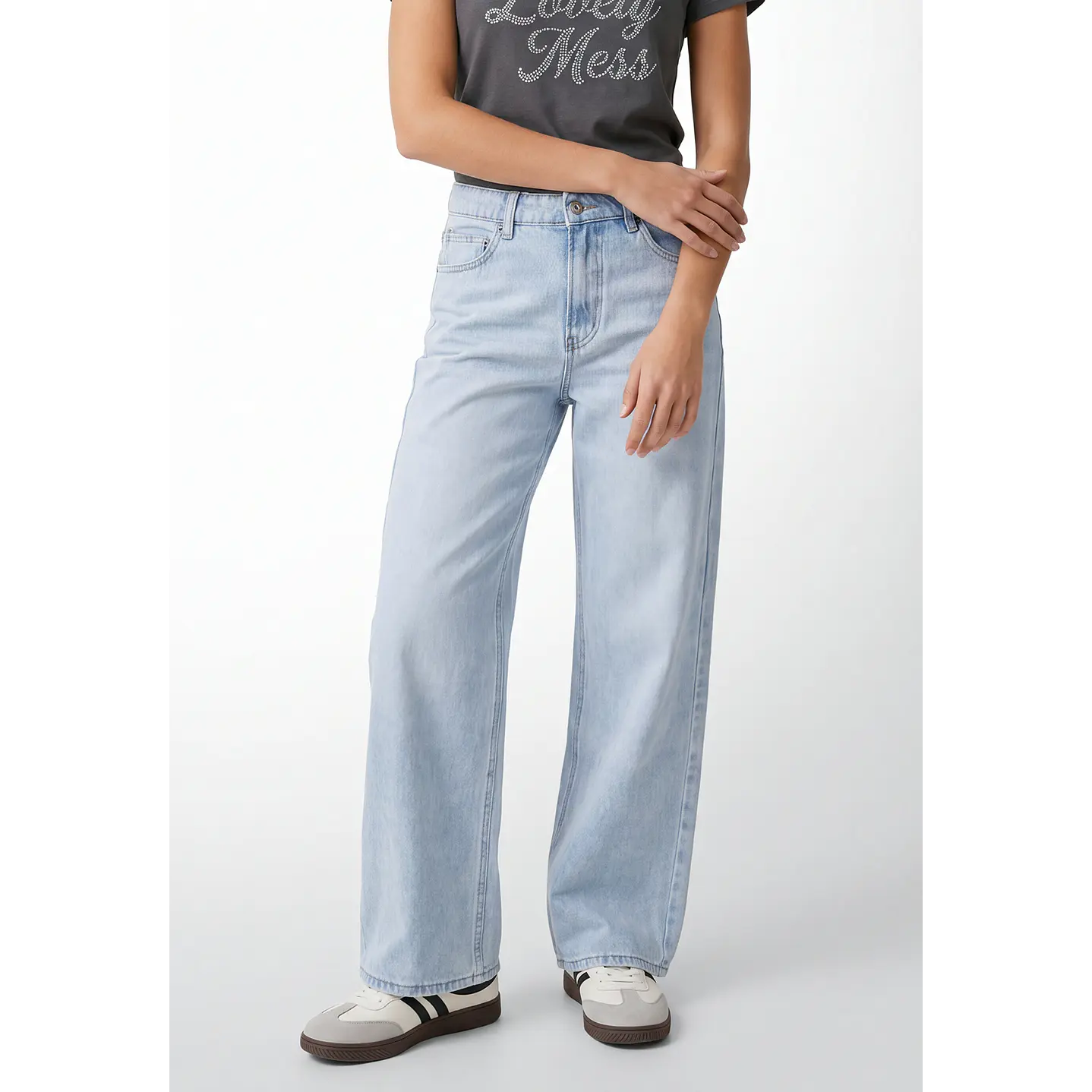 Jeans Wide Leg Mujer Celeste 1