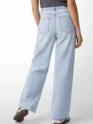 Jeans Wide Leg Mujer Celeste