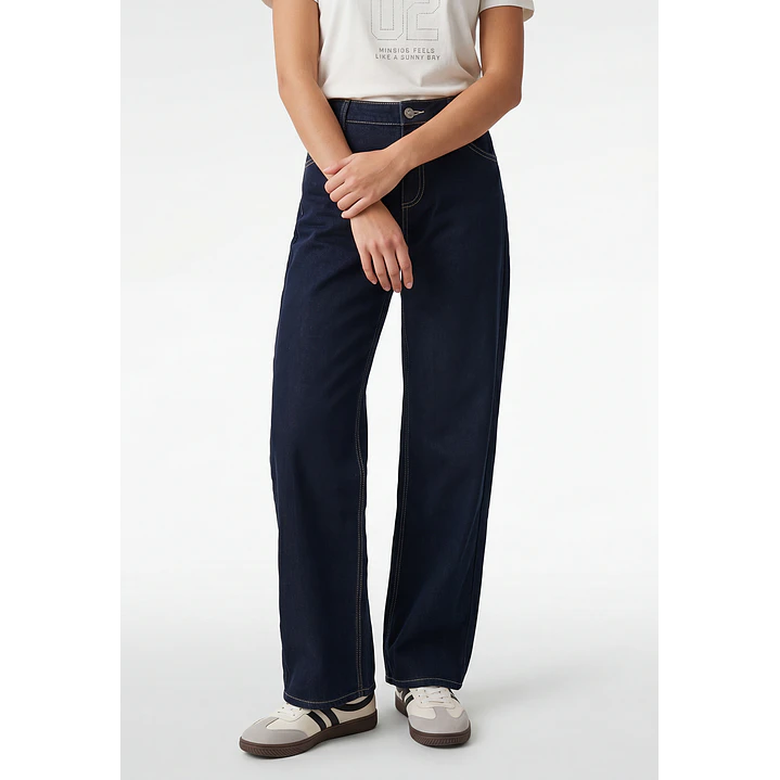 Jeans Dark Baggy Mujer Azul 1