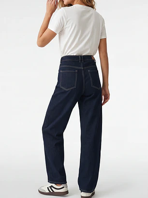 Jeans Dark Baggy Mujer Azul