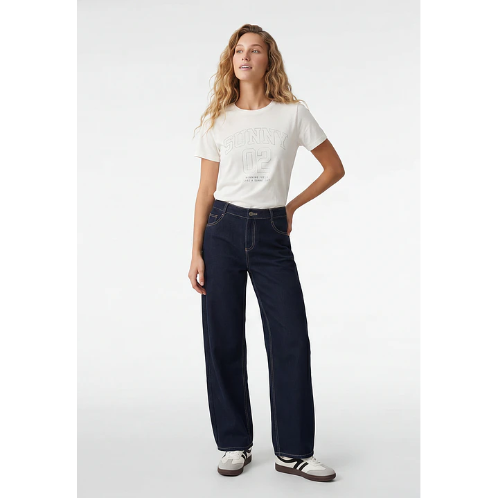 Jeans Dark Baggy Mujer Azul 4