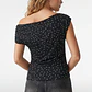 Polera Lunares Mujer Negro - Miniatura 3