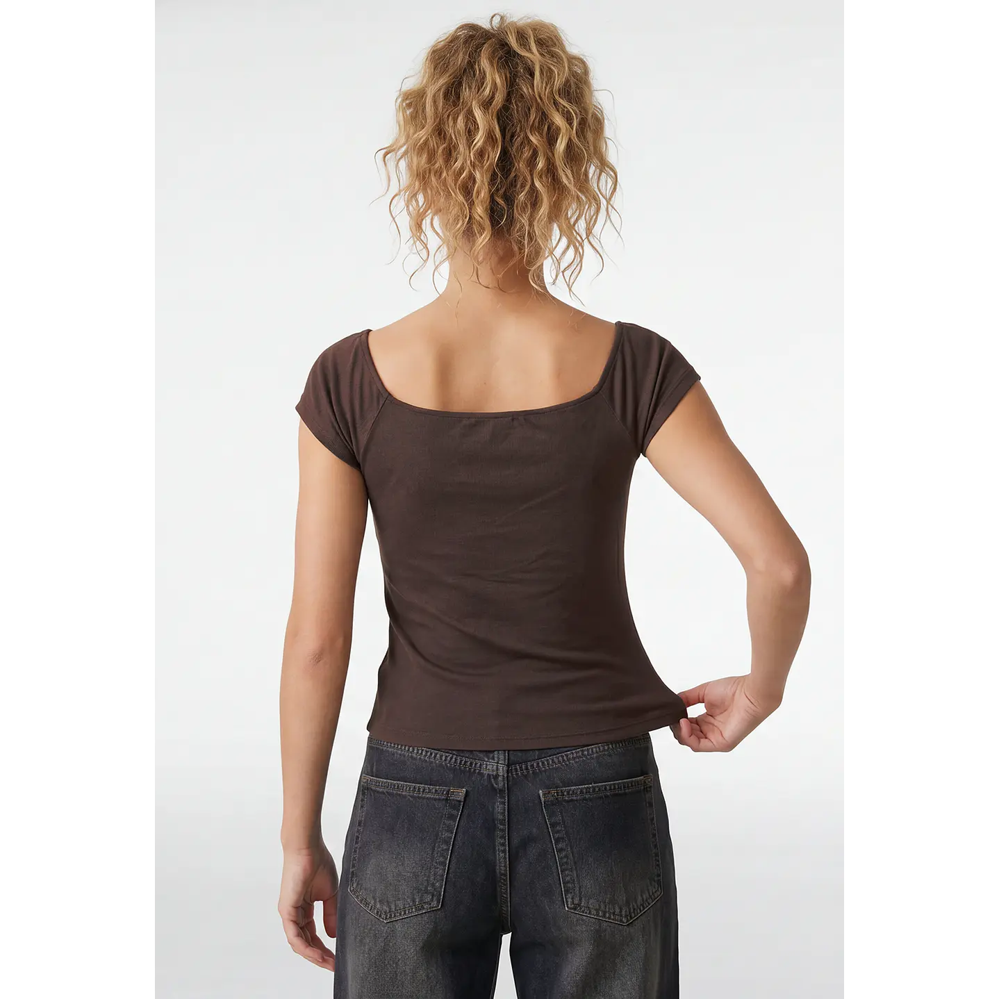 Polera Lunares Mujer Café 3
