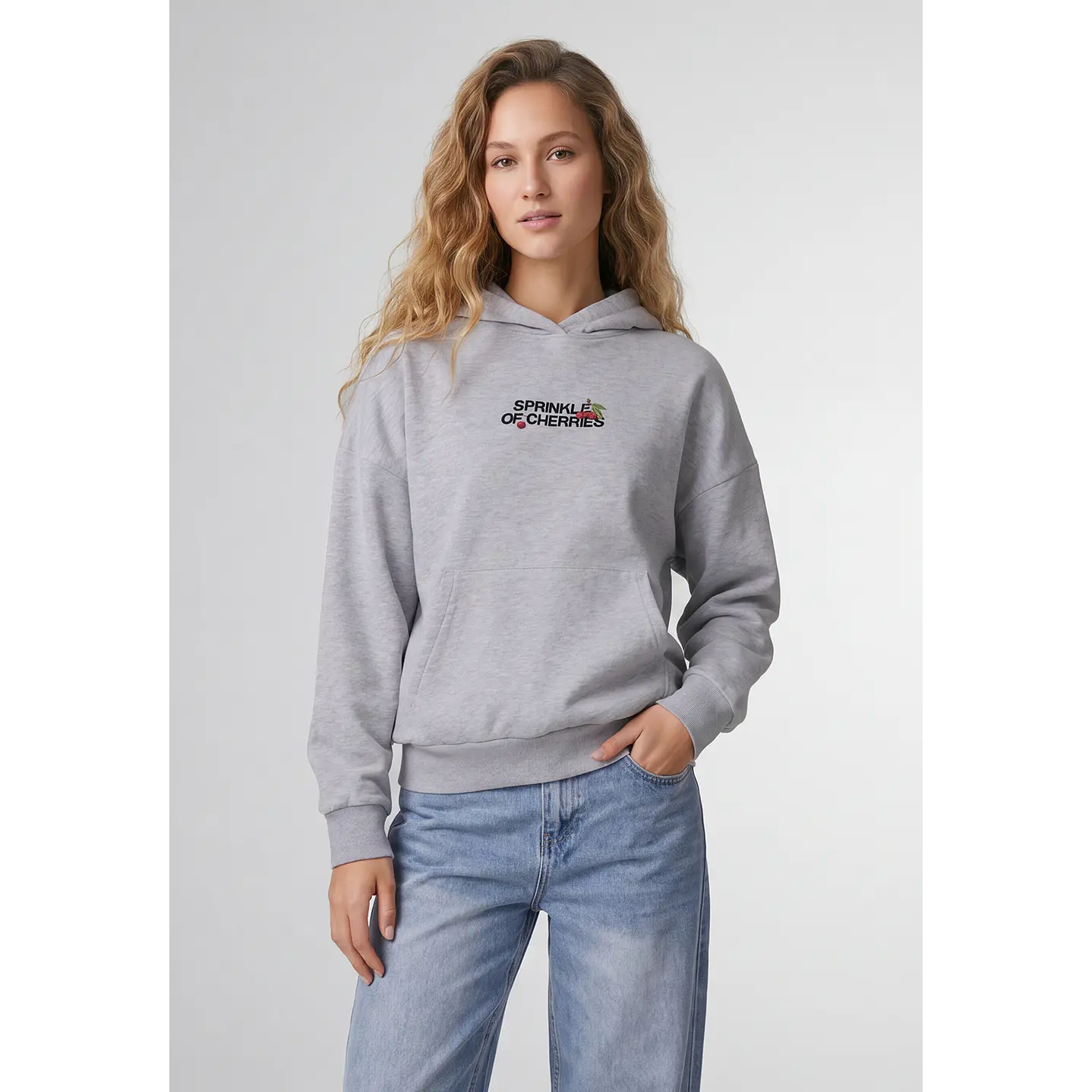 Polerón Guinda Mujer Gris 1
