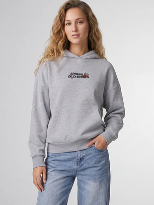 Polerón Guinda Mujer Gris