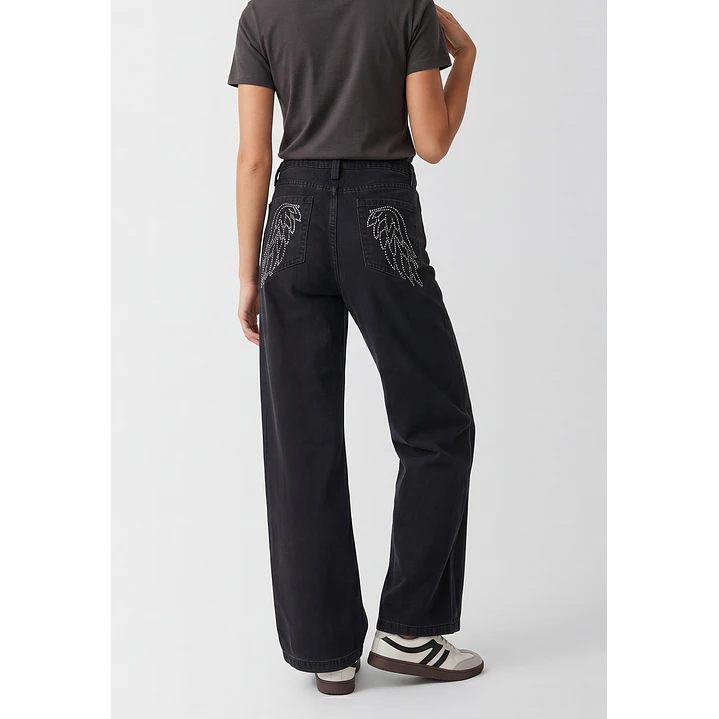 Jeans Strass Mujer Negro 2