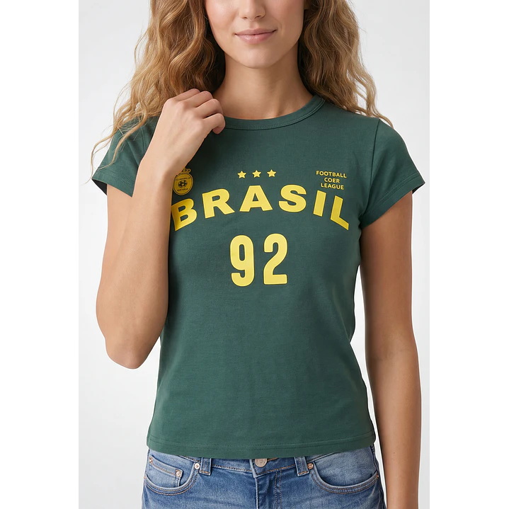 Polera Brasil Mujer Verde 2