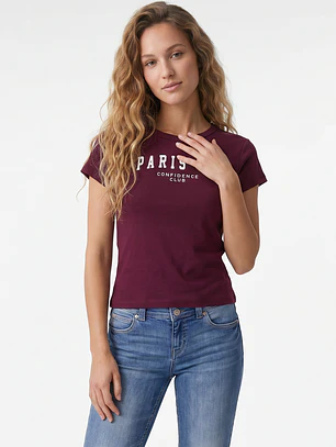 Polera Brasil Mujer Burdeo