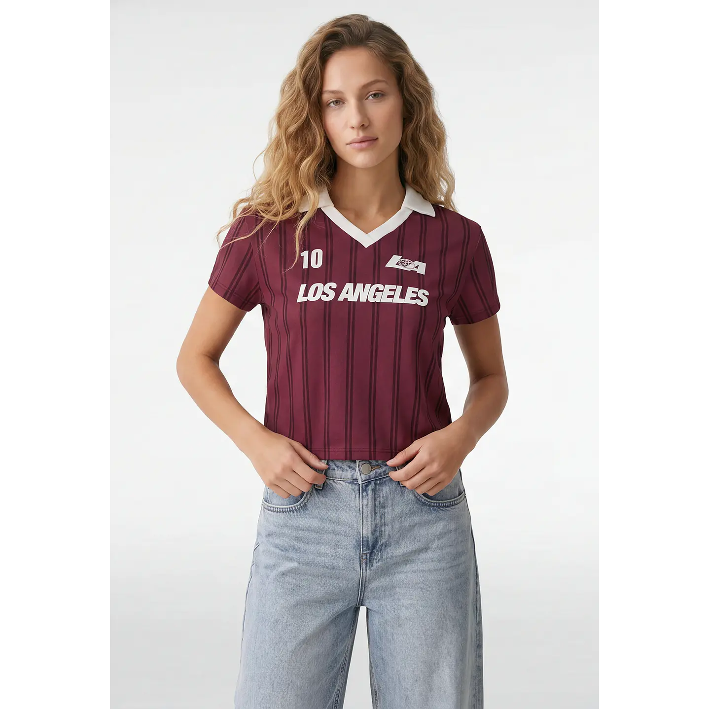 Polera Fútbol Mujer Burdeo 1