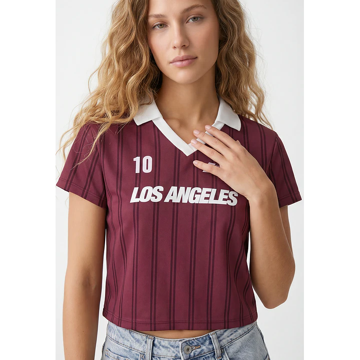 Polera Fútbol Mujer Burdeo 2