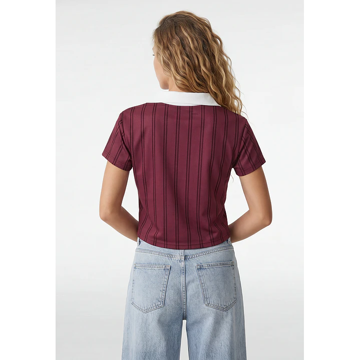 Polera Fútbol Mujer Burdeo 3