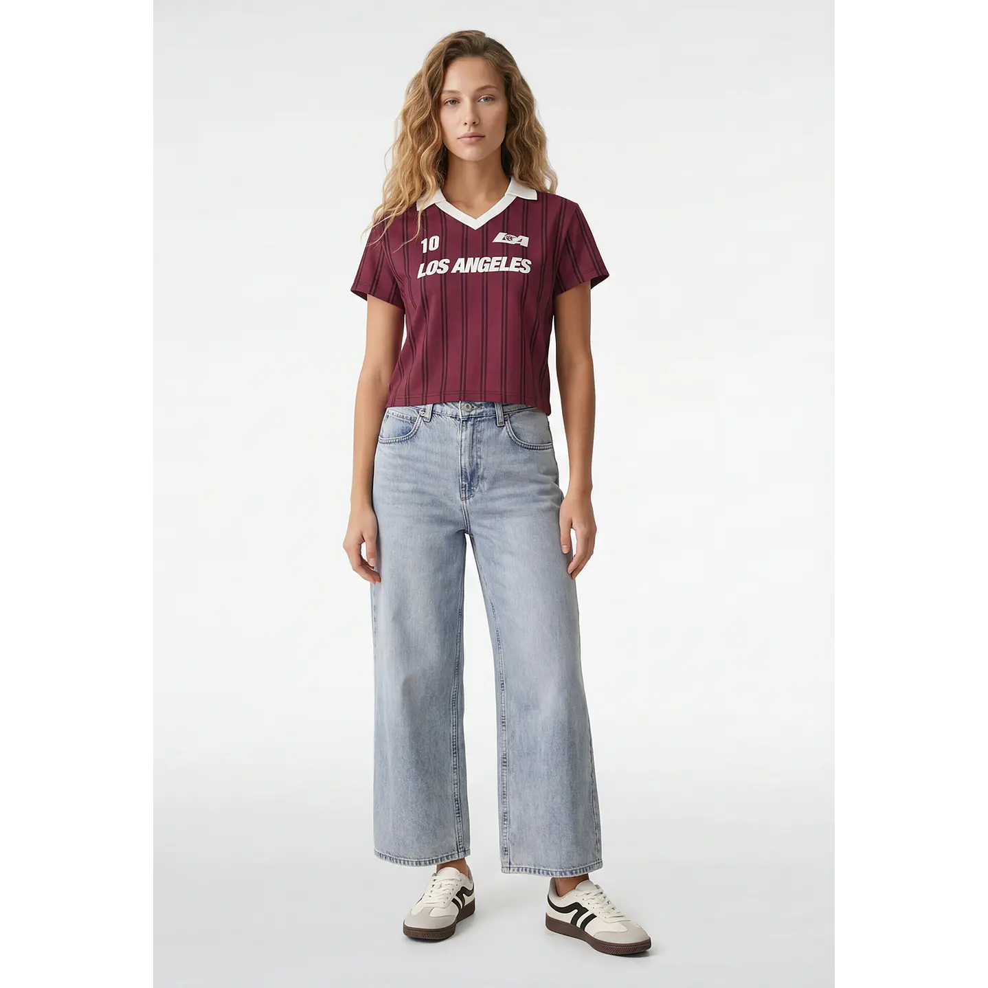 Polera Fútbol Mujer Burdeo 3