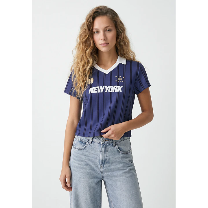 Polera Fútbol Mujer Azul 1