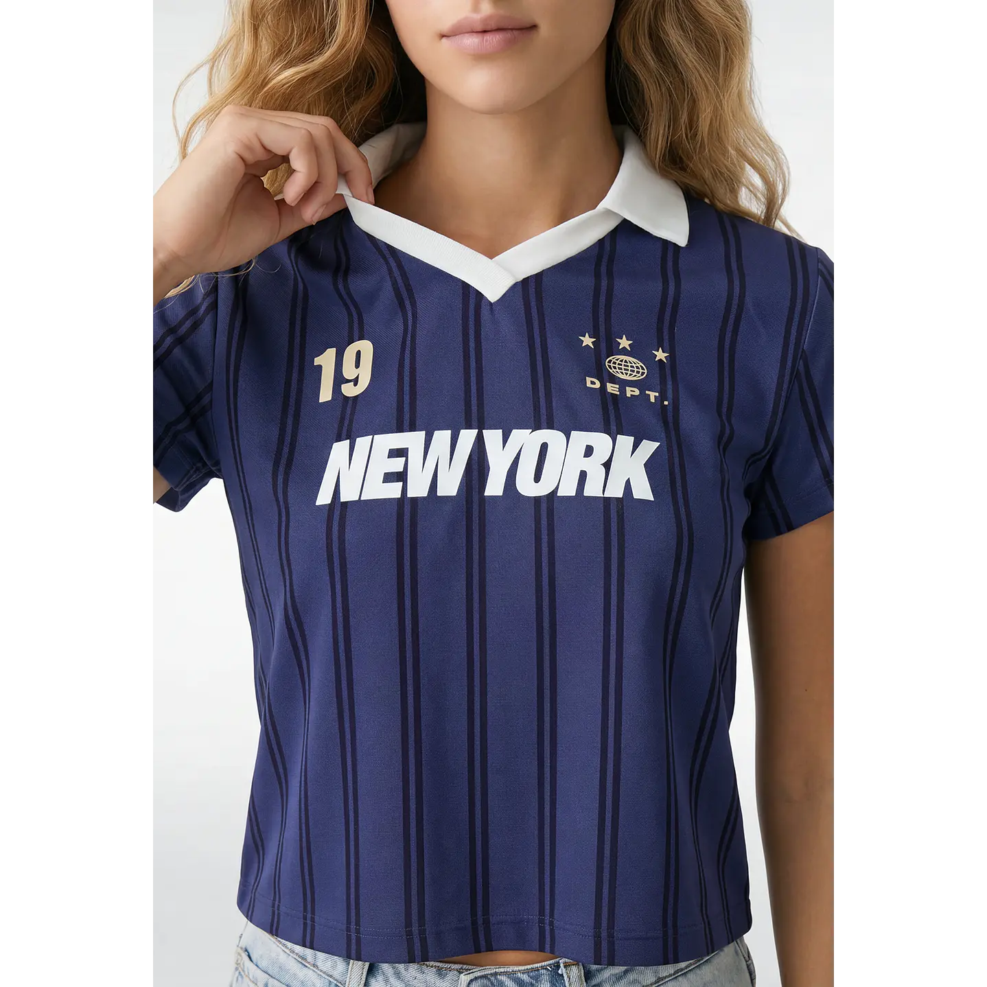Polera Fútbol Mujer Azul 4
