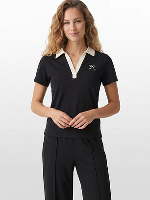 Polera Polo Mujer Negro